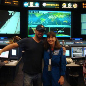 The author and Dr. Cady Coleman in the control center at Johnson Space Center